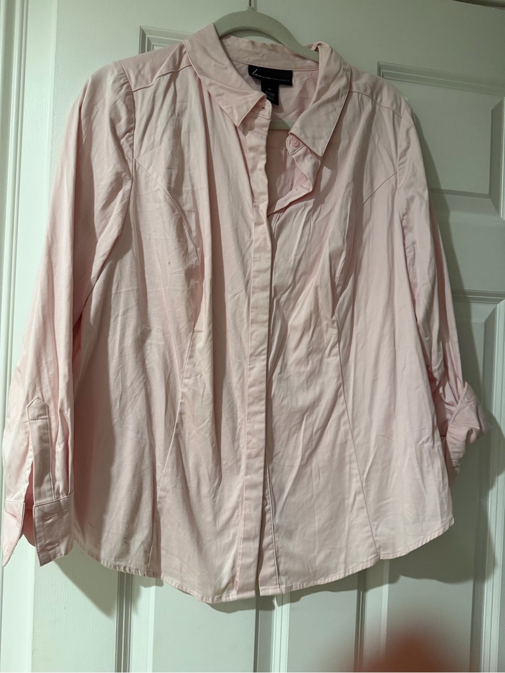 Lane Bryant Light Pink Women's Button-Up Blouse